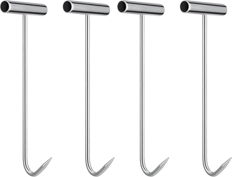 DOITOOL 2PCS Manhole Cover Lifter Stainless Steel Manhole Cover Hook Drain Cover Lifter Manhole Lifting Hooks T Hook Drain Cover Key Manhole Tool for Open Manhole Covers - Manhole Lifters (Pack of 2) - Image 1